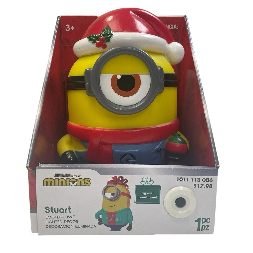 Minions Stuart Emotoglow‎ Lighted Christmas Decor NIB Sings Jingle Bells 6.5